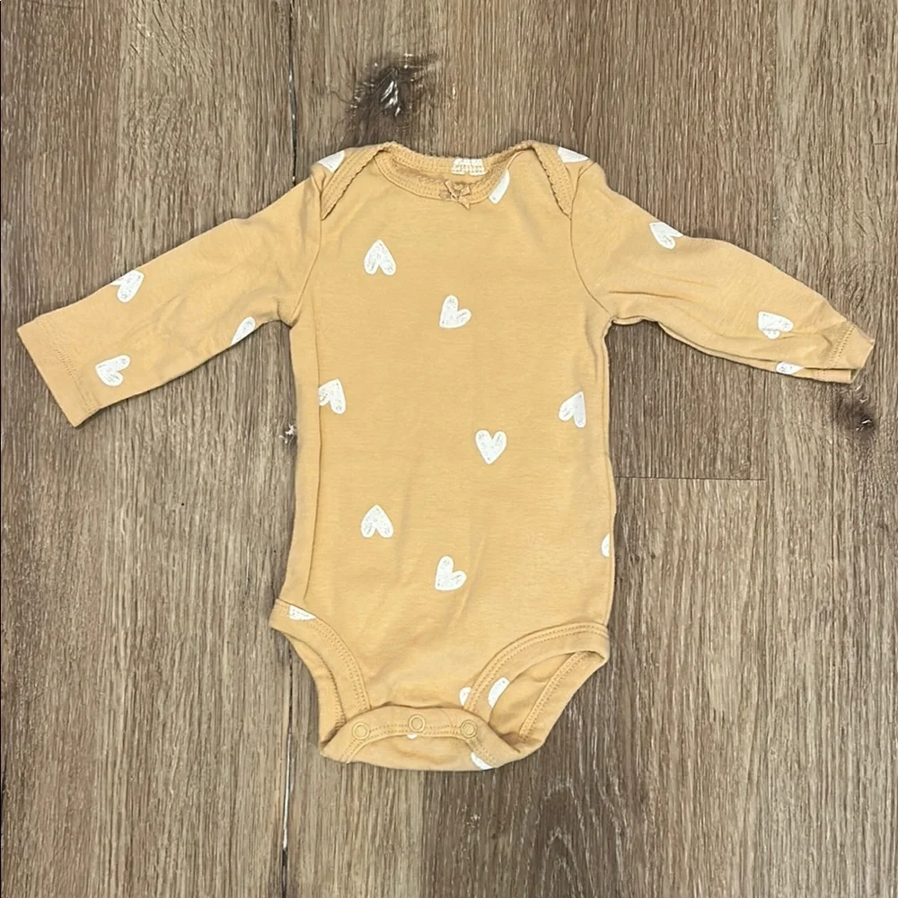 Carter's Yellow and White Heart Bodysuit